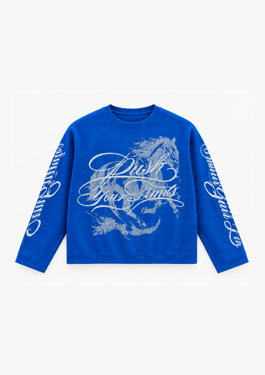 Blue Long-Sleeve Waffle